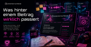Blogbeitrag entsteht Gedankenschild
