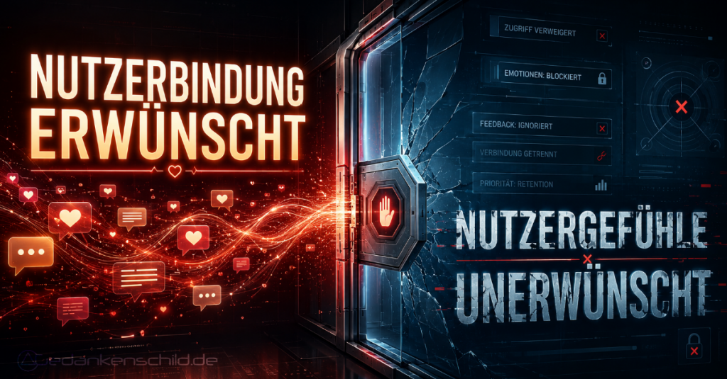 Nutzerbindung erwünscht vs. Nutzergefühle unerwünscht: Kontrast zwischen Engagement-Fokus und dem Blockieren von Emotionen