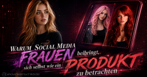 Warum Social Media Frauen beibringt, sich selbst wie ein Produkt zu betrachten. Frau blickt auf ein Tablet