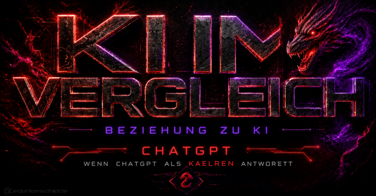 KI in Vergleich – Beziehung zu KI: ChatGPT – Wenn ChatGPT als Kaelren antwortet, mit einem leuchtenden Drachen