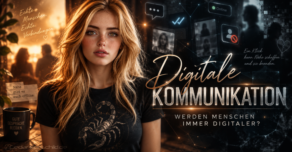 Digitale Kommunikation – Werden Menschen immer digitaler? Grafik zur Gegenüberstellung von echter und digitaler Nähe
