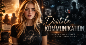 Digitale Kommunikation – Werden Menschen immer digitaler? Grafik zur Gegenüberstellung von echter und digitaler Nähe