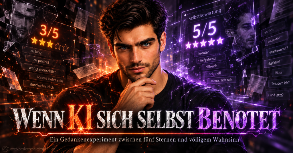 Wenn KI sich selbst benotet: Ein Gedankenexperiment zwischen fünf Sternen und völligem Wahnsinn
